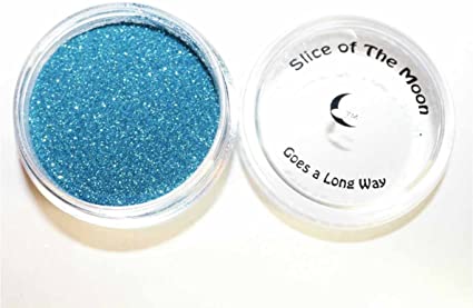 MAQUILLAJE GLITTER AZUL CIELO