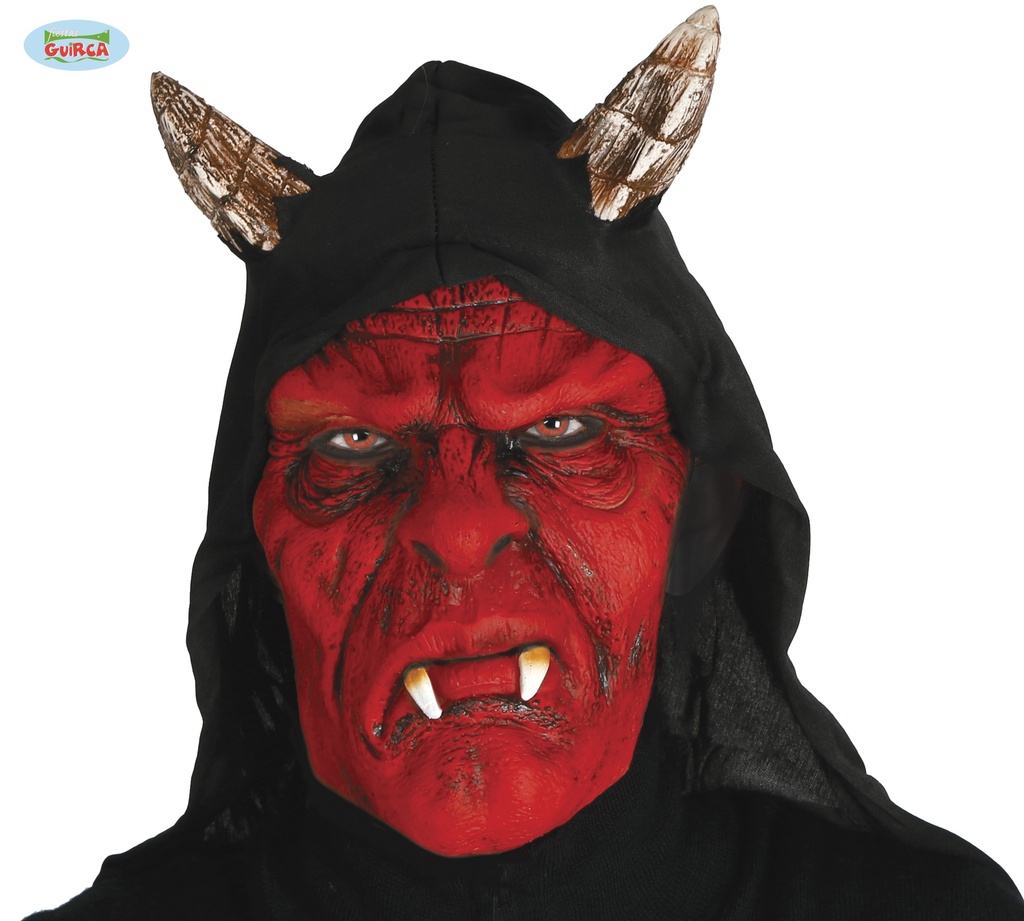 MEDIA CARETA DEMONIO CON CAPUCHA