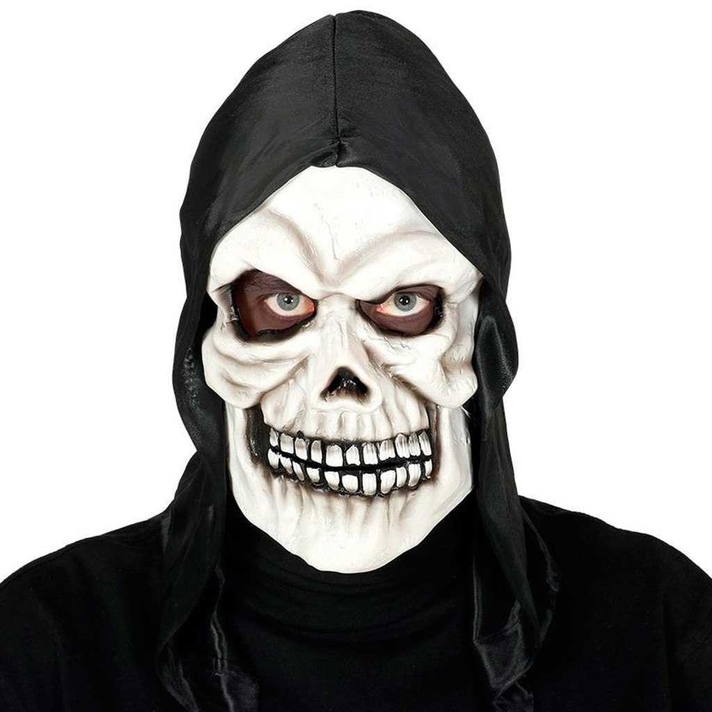 MµSCARA CALAVERA CON CAPUCHA"" con ojos