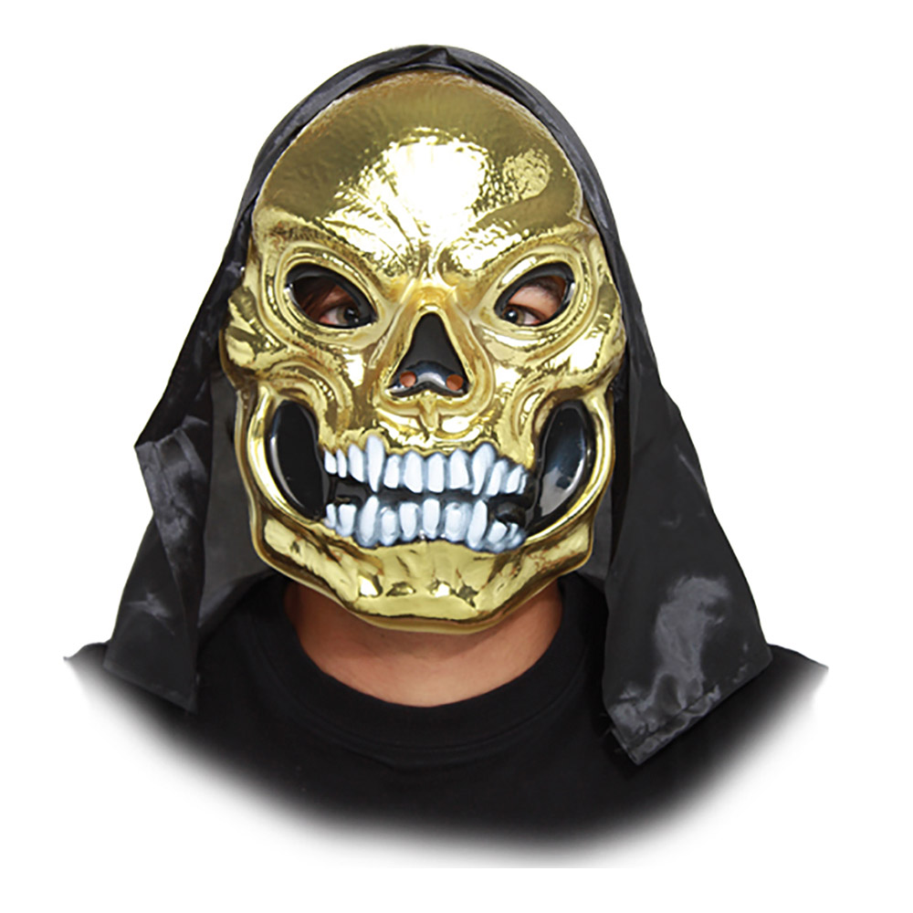 MµSCARA CALAVERA"" surtidas dorada y pla