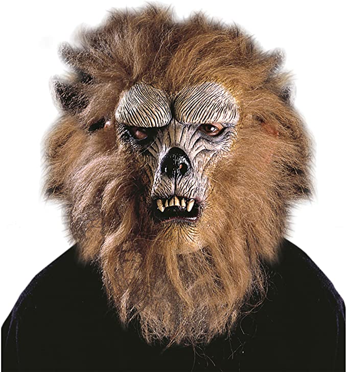 MÁSCARA MEDIA CARA HOMBRE LOBO CON PELOS