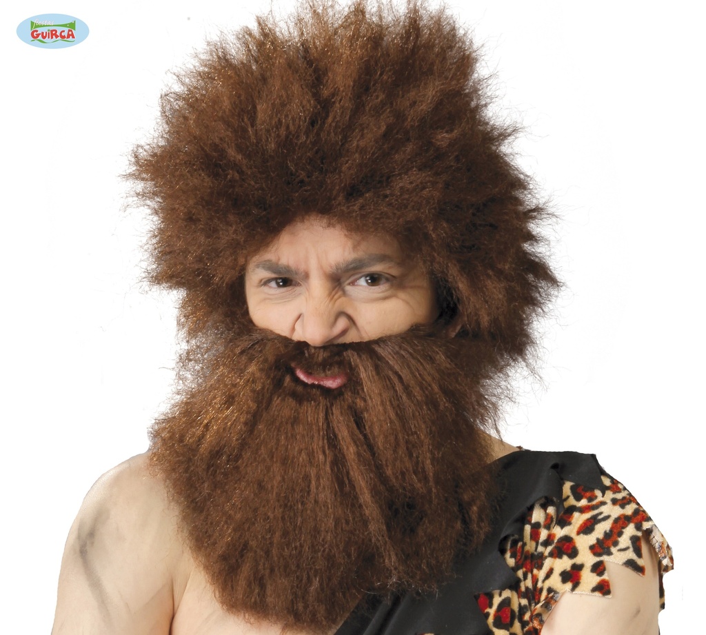 PELUCA CAVERNICOLA CON BARBA(ENVASE CAJA