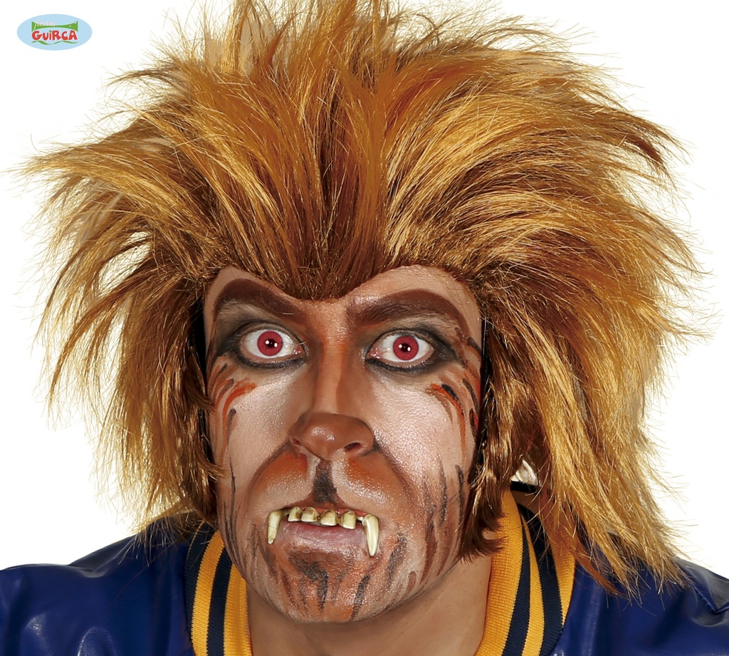 PELUCA HOMBRE LOBO CASTAÑA (ENVASE CAJA)