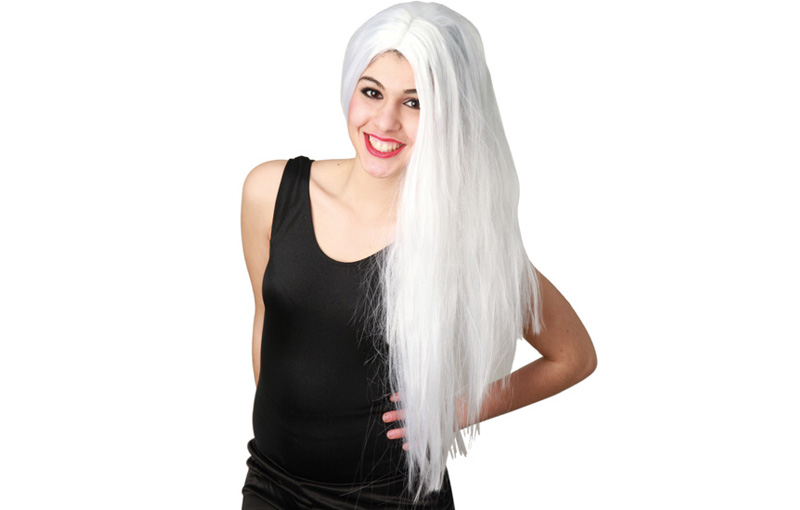 Peluca larga blanca