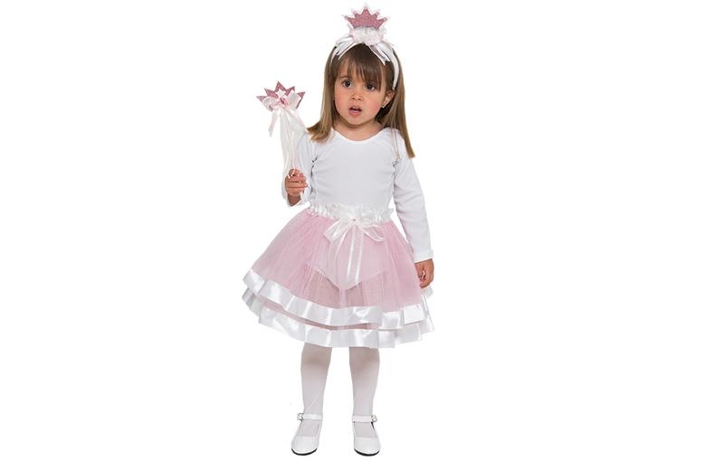 Set princesa bebe rosa (tiara, varita y falda)