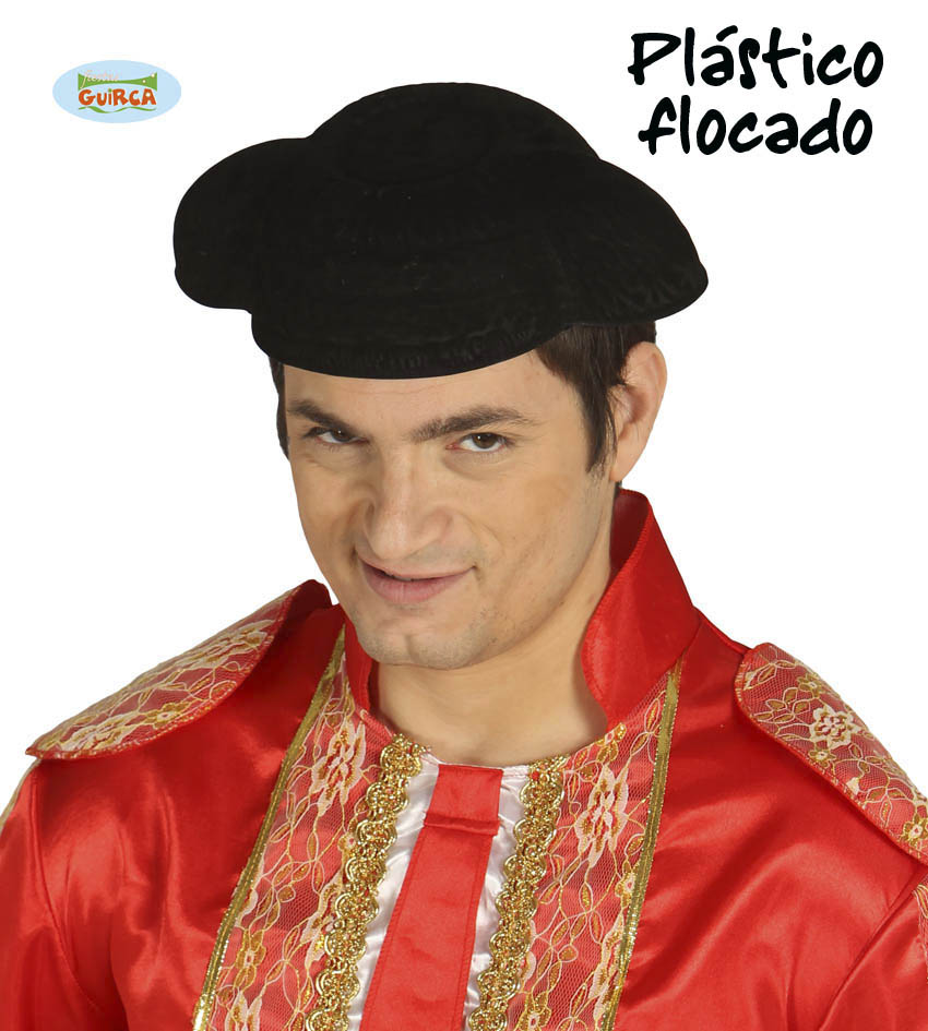 SOMBRERO MONTERA FLOCADA NEGRA