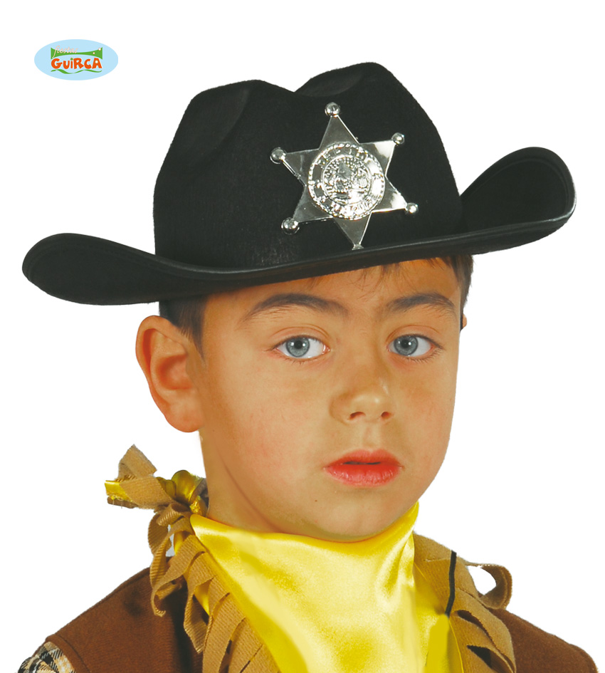 SOMBRERO SHERIF FIELTRO  INFANTIL NEGRO