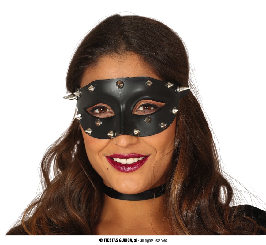 ANTIFAZ NEGRO PUNTAS PLATA