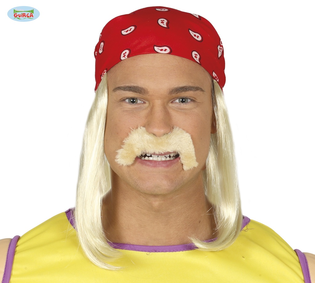 PELUCA CON BIGOTE Y PAÑUELO