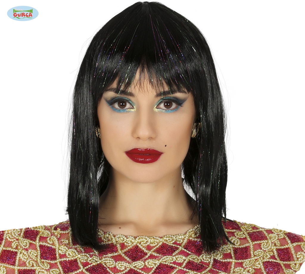 PELUCA MELENA NEGRA CON BRILLANTE