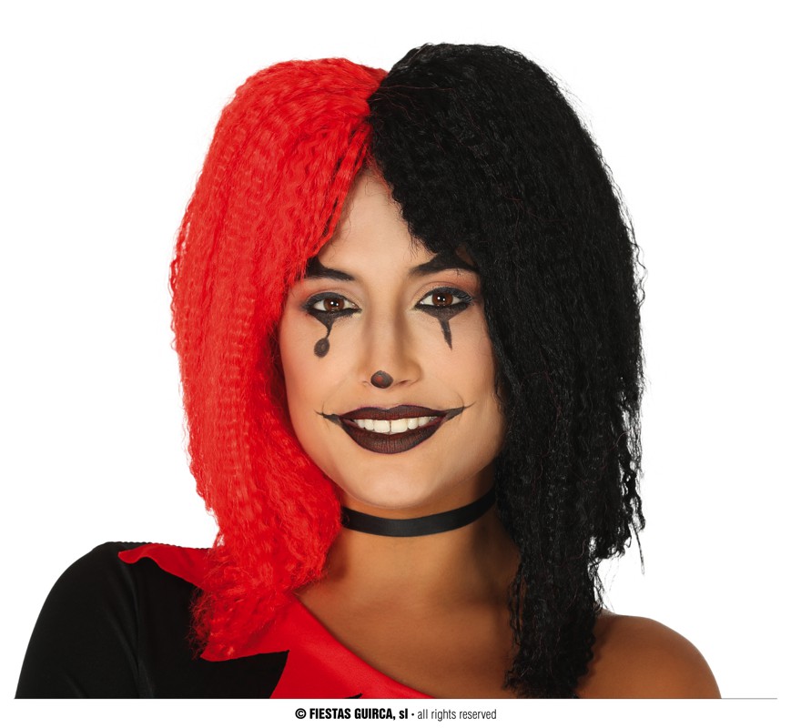 PELUCA MELENA ROJA Y NEGRA