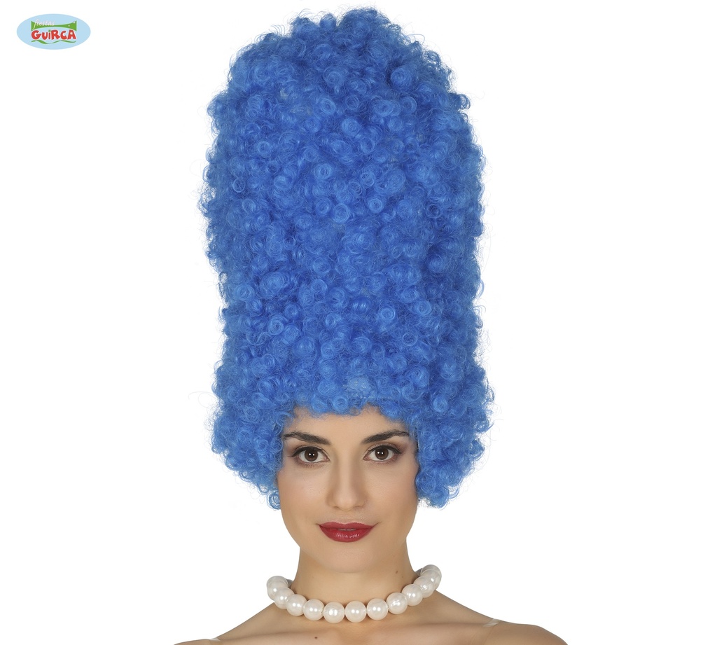PELUCA RIZOS AZUL 40 CM.