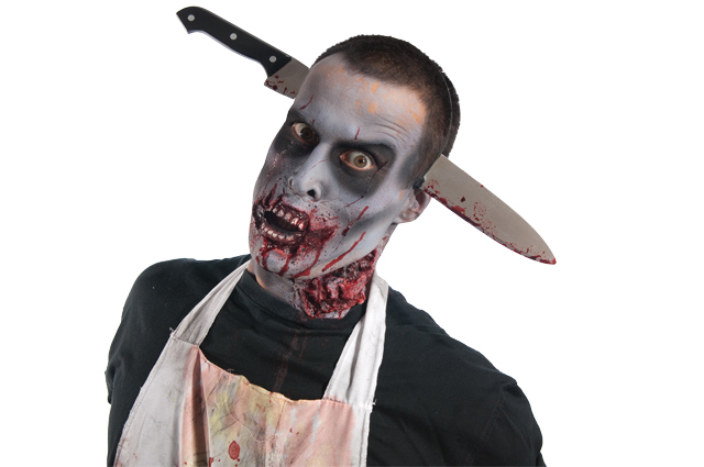 DIADEMA CON CUCHILLO CABEZA ZOMBIE