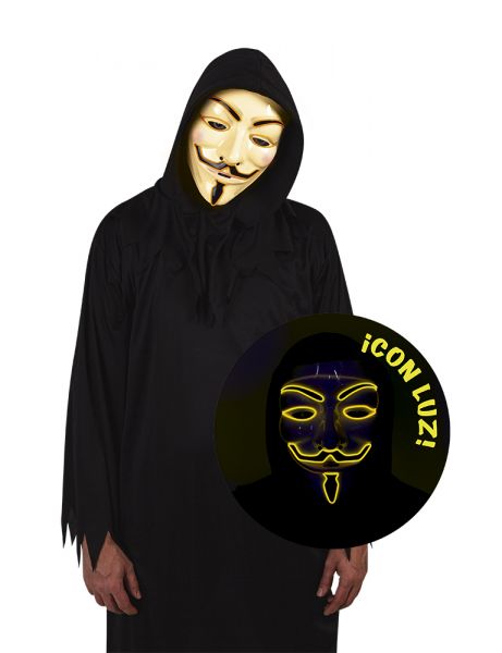 MASCARA ANONYMOUS CON LUZ