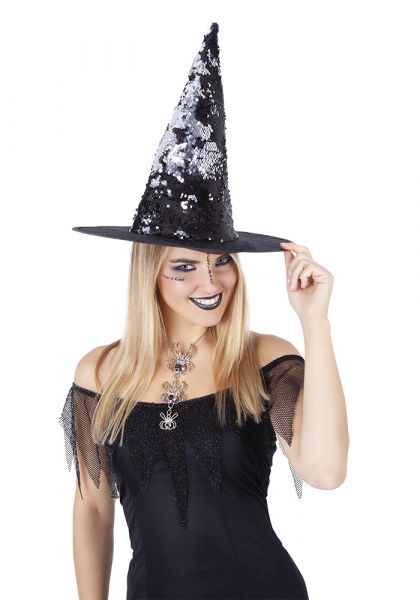 SOMBRERO BRUJA LENTEJUELAS MAGICAS