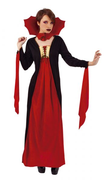 DISFRAZ VAMPIRESA GÓTICA ROJA AD