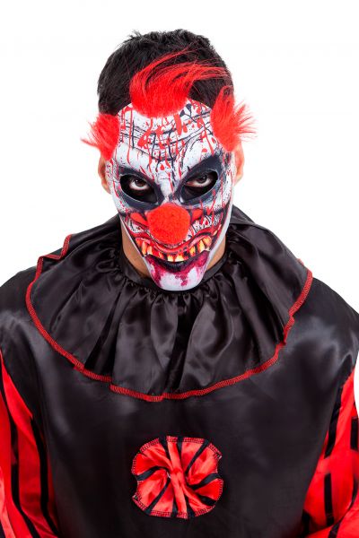 MEDIA MASCARA PAYASO PELO ROJA