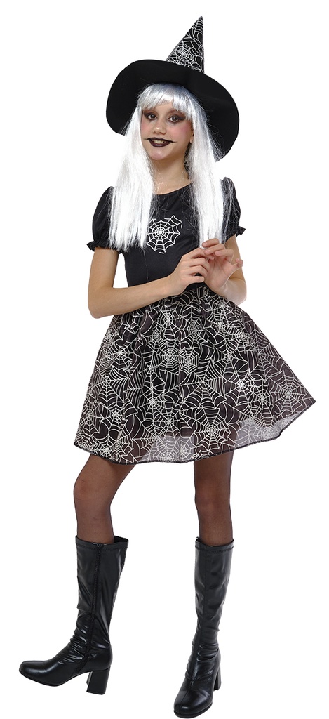 DISFRAZ BRUJA SPIDERWEB GLOW IN DARK INF talla M