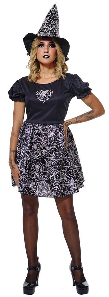 DISFRAZ BRUJA SPIDERWEB GLOW IN DARKAD