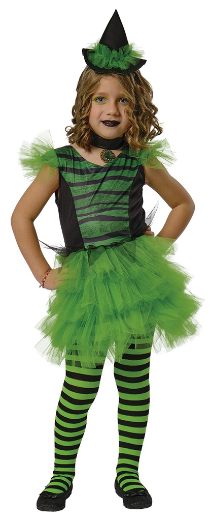 DISFRAZ BRUJA GLAMUROSA VERDE INF talla S