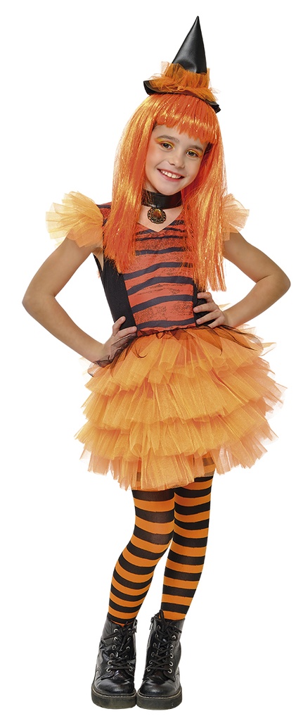 DISFRAZ BRUJA GLAMUROSA NARANJA INF talla L