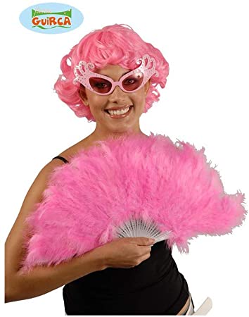 ABANICO PLUMAS ROSA