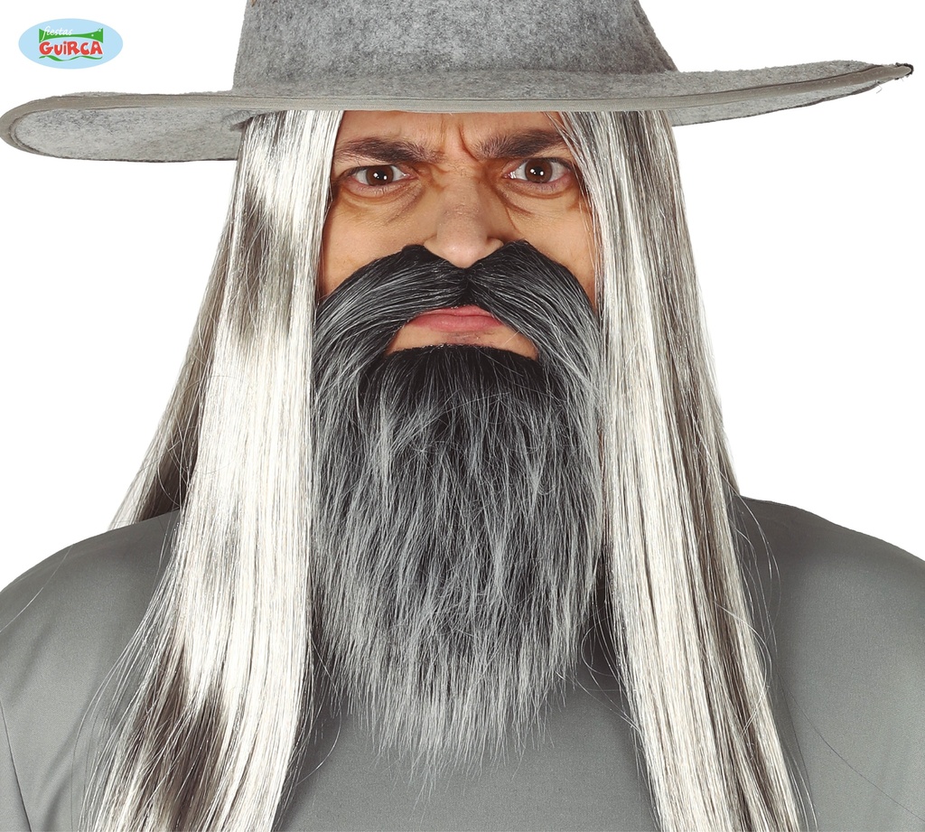 BARBA Y BIGOTE GRIS