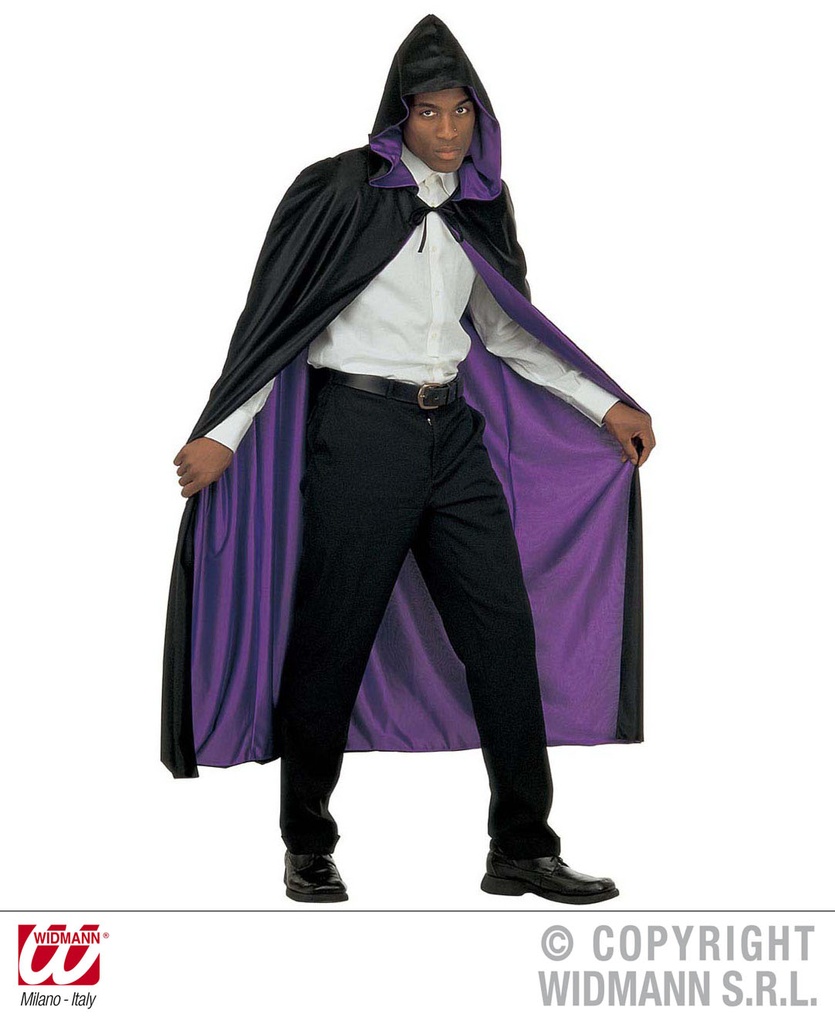 CAPA CON CAPUCHA  NEGRA Y LILA