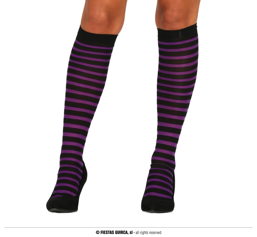 MEDIAS RAYAS LILAS NEGRAS