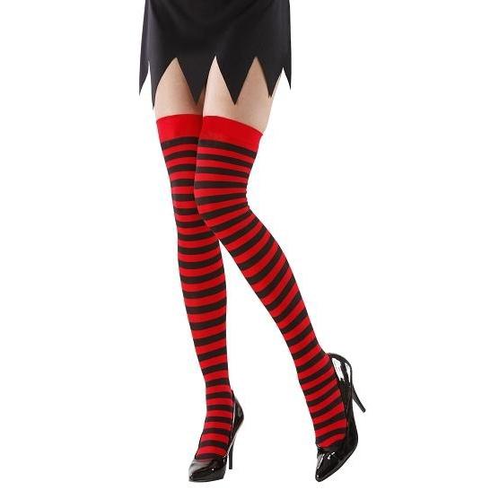 CALCETINES RAYADOS ROJO-NEGRO"" pares -