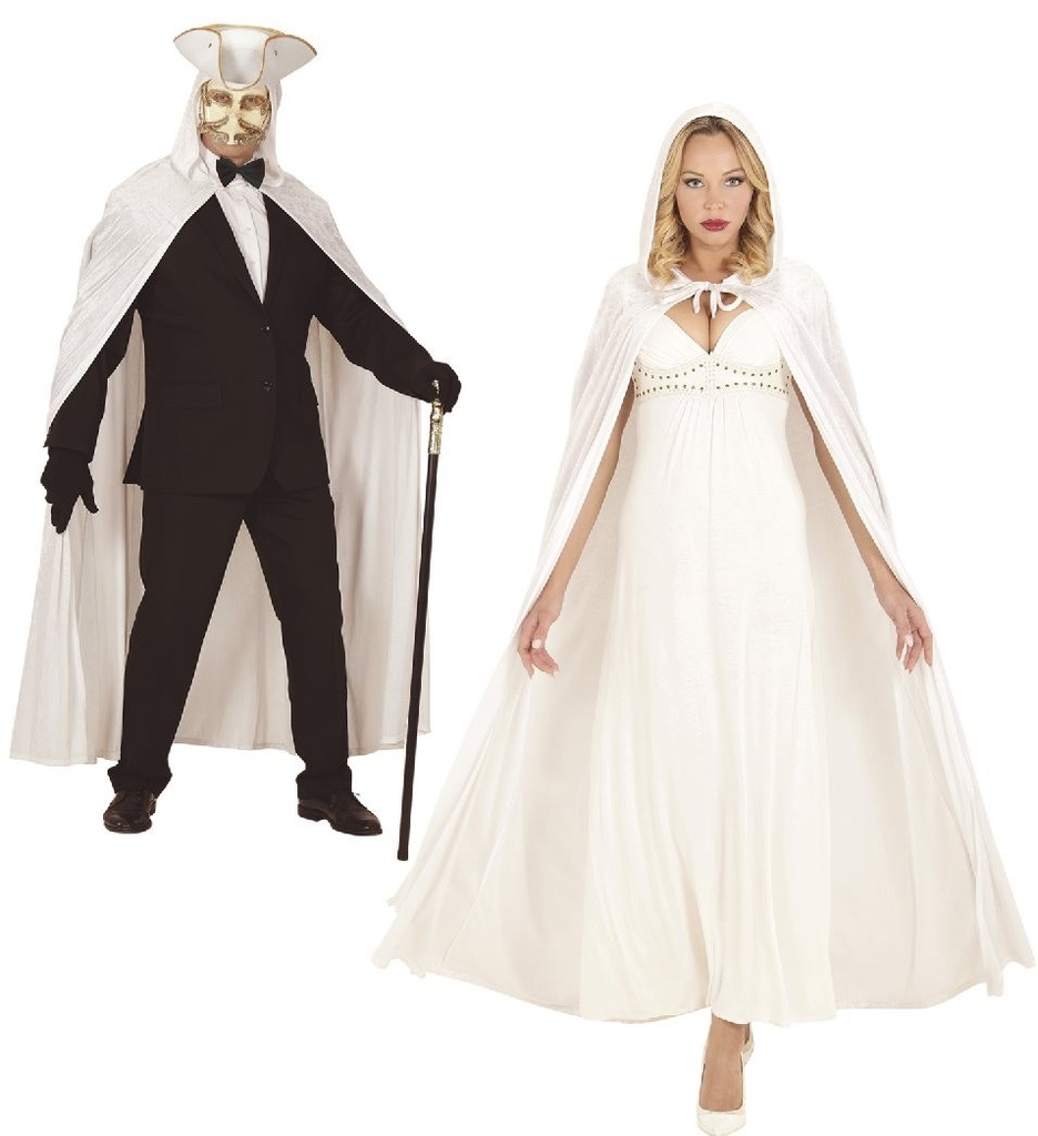 CAPA BLANCA CON CAPUCHA&quot;&quot; de terciopelo