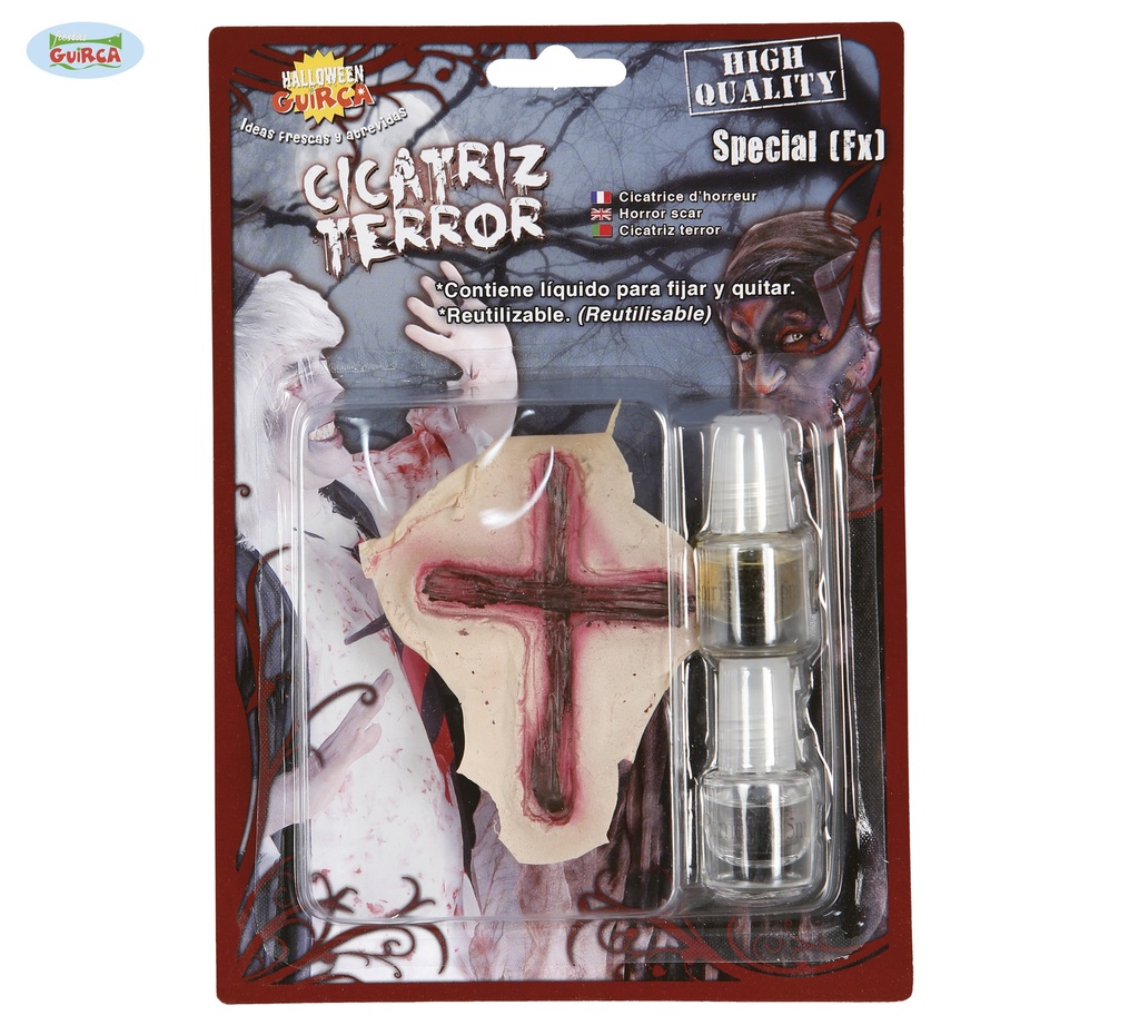 CICATRIZ LATEX CRUZ CON PEGAMENTO