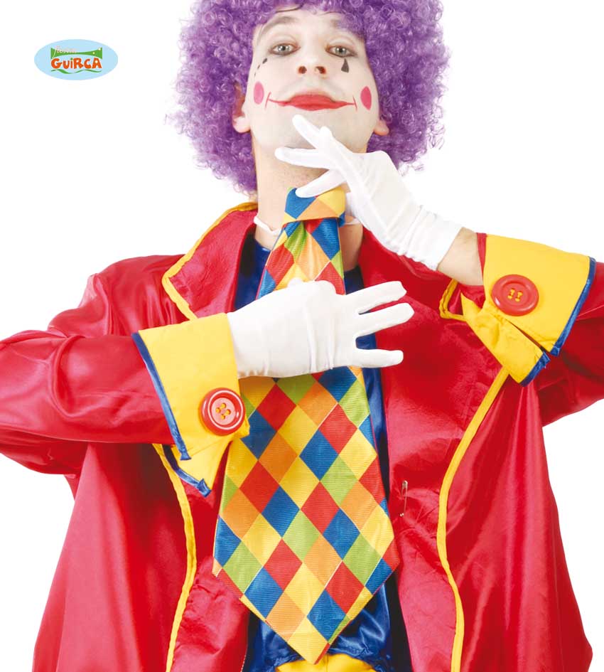 CORBATA PAYASO CUADROS  55 CMS.