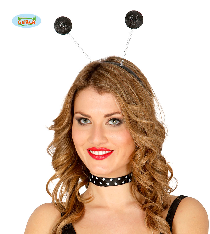 DIADEMA BOLA ESCARCHA NEGRA