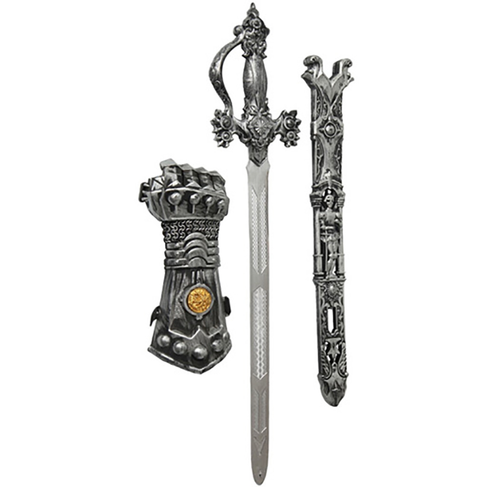 Espada medieval con guante 65 cm.