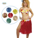 [16002] FALDA HAWAIANA FLORES   55 CMS.(6 COLORE