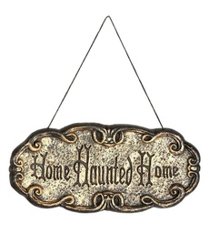 [19863] LETRERO &quot;&quot;HOME HAUNTED&quot;&quot; 45 X 20 CMS.
