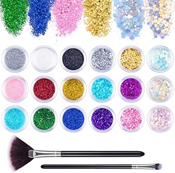 [HDG166] MAQUILLAJE GLITTER FINO AZUL