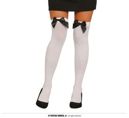 [18657] MEDIAS BLANCAS CON CON LAZO NEGRO