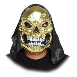 [6806A] MÁSCARA CALAVERA (Dorada y Plateada)