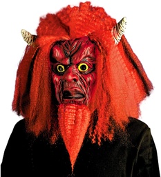 [6799D] MµSCARA DIABLO CON PELUCA Y PERILLA""