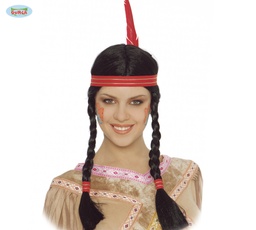[4168] PELUCA INDIA TRENZAS CON PLUMA(ENVASE CA