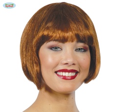 [4255] PELUCA MEDIA MELENA CASTAÑA(ENVASE CAJA)