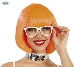 [4942] PELUCA MEDIA MELENA NARANJA(ENVASE CAJA)