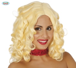 [4995] PELUCA MELENA RIZOS RUBIA