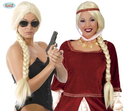 [4226] PELUCA TRENZA RUBIA (ENVASE CAJA)