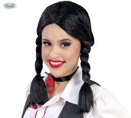 [4210] PELUCA TRENZAS NEGRA (ENVASE CAJA)