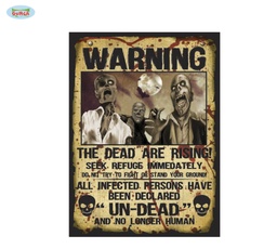 [19918] SET 2 LETREROS &quot;&quot;WARNING&quot;&quot; 38X28 CMS.