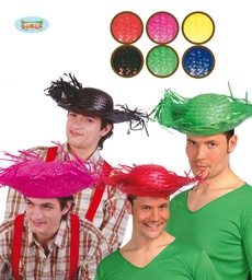 [13624] SOMBRERO ESPANTAPAJAROS PAJA COLORES