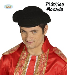 [13472] SOMBRERO MONTERA FLOCADA NEGRA